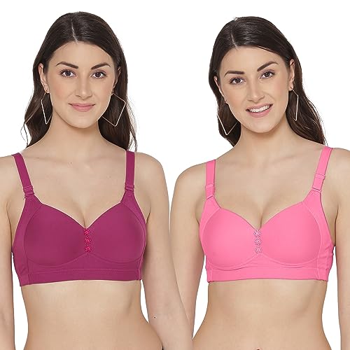 Image of Tweens Lite Wite - Minimiser Medium Padded Cotton Lycra Bra (Plus Size) - Triple Hook - Full Coverage - Wirefree - Seamless T-Shirt Bra