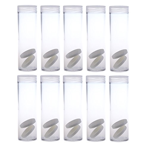 Preisvergleich Produktbild Gazechimp 10 Stk. 27mm Münzenrohr Münzhüllen Münzen Aufbewahrung Set