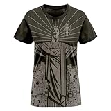 Nestura Brazil Christ The Redeemer Jersey, Brazilian Soccer Shirt Football, Brazilian Pride Shirt (US, Alpha, X-Small, Regular, Regular, Brazil - Black)