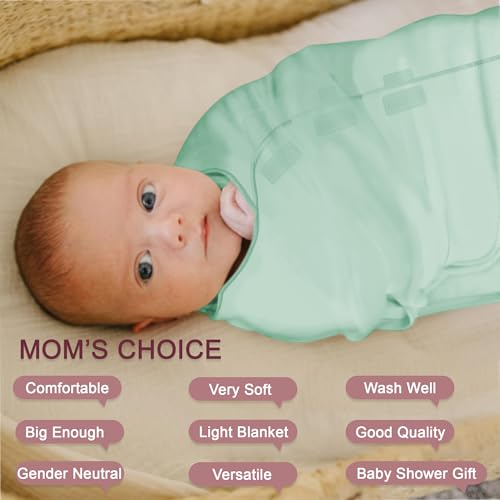 Image of Soft Stretchable Baby Blankets for Newborn Comfortable Cozy Ollie Adjustable Swaddle for New Born Baby Swaddle Wrap Cloth (Pack of 1) Green
