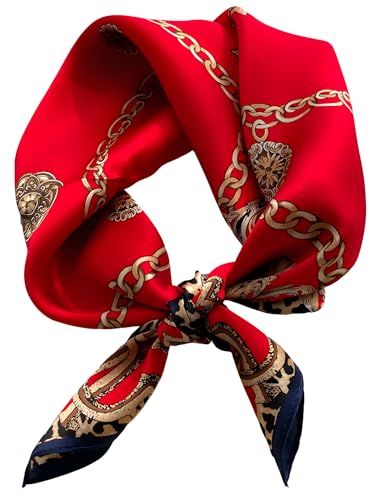 100% Mulberry Silk Scarf for Women Hair Lightweight Square Neckerchief Wrap For Head Scarves 21