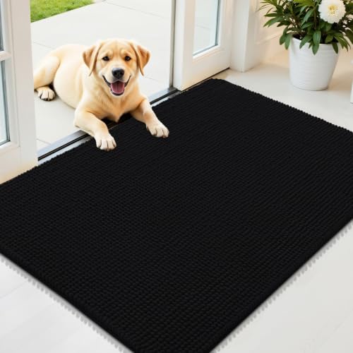 Image of OLANLY Dog Door Mat for Muddy Paws 44x32, Absorbent Chenille Mud Doormat