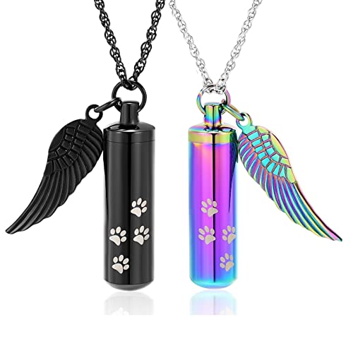 Collier urne funéraire patte d'animal en acier inoxydable pour homme et femme