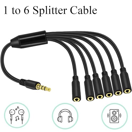 Cable divisor de audio 3.5mm con 6 salidas miniatura 4