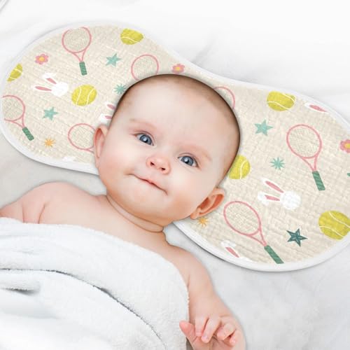 2 Pack Muslin Burp Cloths Tennis Cotton Baby Burp Cloths Ultra Absorbent and Soft Burping Cloth for Newborn Must Haves, Large 22" x 11"4