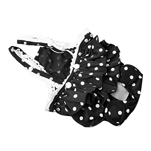 Ailan Pantalones fisiológicos de algodón para mascotas, bragas absorbentes de sudor, cómodas, transpirables, sanitarias, lavables, ropa interior de animales, Negro, L