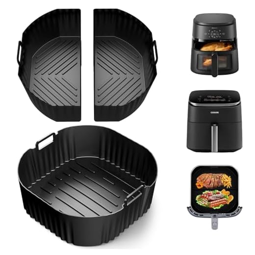 3PCS Molde Silicona Freidora de Aire 23cm, 2 x 3.1L + 1 x 6.2L Air Fryer Accesorios Para Cosori 5,5L/6L/6,L, Philips 2000 6.2L Na230, Reutilizables Accesorios Freidora De aire, Recipiente Air Fryer