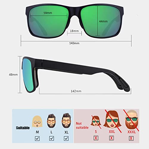 Image of MAXJULI Polarized Sunglasses for Big Heads Men Women (FIT M /L,NOT FIT XXL),Ultra Light and Thin 8105