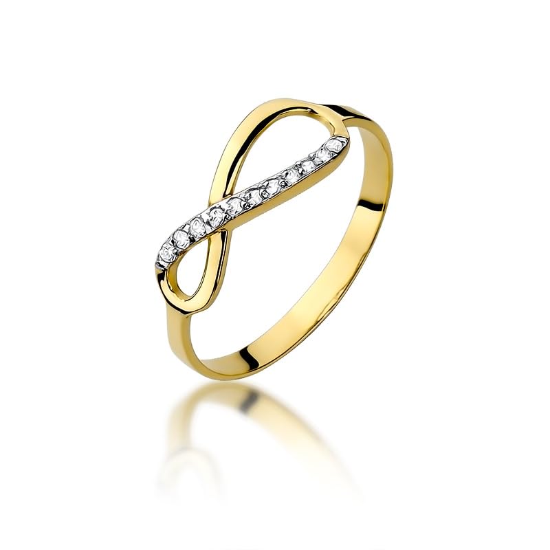 Bague infini en or véritable 8 carats MARKO pour femme, bijou fin et élégant
