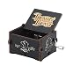 Huntmic Wooden Beauty and The Beast Music Box,Hand Crank Classic Antique Carved Wood Musical Boxes Birthday for Kids Children … (Black)