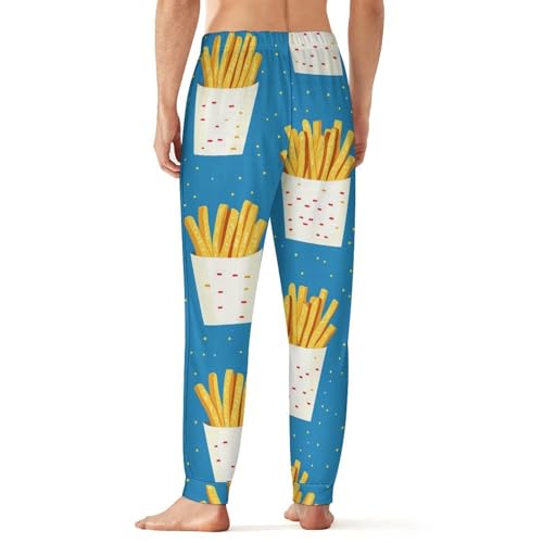 Polka Dot French Fries Men's Pajama Bottoms Sleep Lounge Soft Comfy Pants Sleepwear3