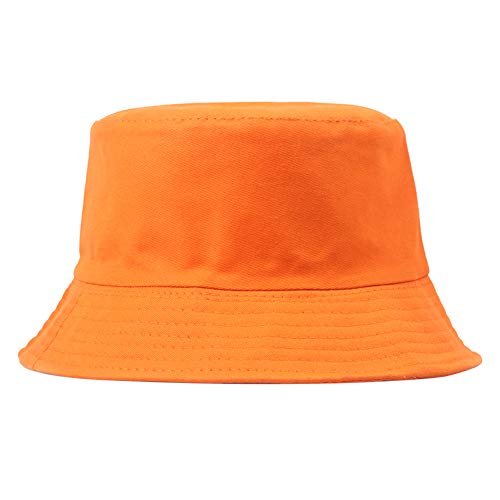bismarckber Chapeau de soleil pliable de couleur unie pour homme et femme, protection UV - Orange - Taille Unique Cover
