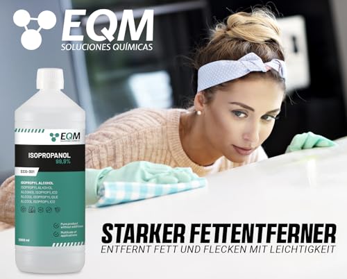 EQM - ECO-301 - Isopropanol - Isopropylalkohol 99.9% - 2x1 L - Reinigung von elektronischen Bauteilen, Linsen und Bildschirmen - Reinigung von Harzen im 3D-Druck
