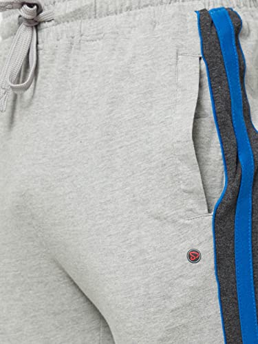 Image of sporto Anthra Melange Modern Slim Fit Track Pants for Men with Zippered Pockets