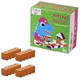 Real Red Clay Mini Bricks Sets, Construction Education Toy for Kids 6+ Years Old, Craft Bricks for Adults, Realistic House, DIY Garden, STEM Building Set, Washable & Reusable | Half Brick (50pcs)