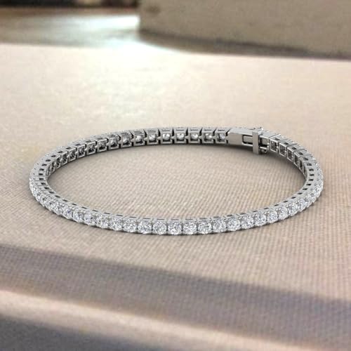 Image of 2 to 7 Carat Natural Diamond Tennis Bracelet for Women in 14K Gold (7 Inch) - IGI Certified (I1-I2 Clarity)