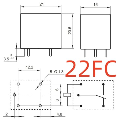 Relais HF152FD 12-1ZS stopper les pannes de commutation 12V 16A - 2