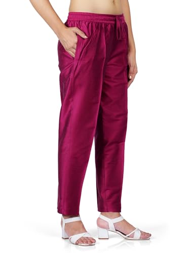 Image of Trouser Pants for Women,Stylish Trousers for Woman for Kurti Relaxed & Regular Straight fit Palazzo,Ethnic Bottom Formal Pants for Women Office wear Casual & Daily Use