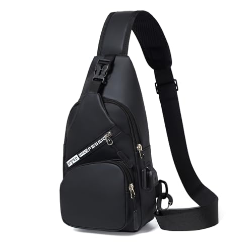 Vpoofree Bolso de Pecho Hombre con USB
