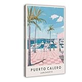 GAPKJGTS Puerto Calero Travel Lanzarote - Póster de lona para decoración de dormitorio, paisaje, oficina, habitación, regalo, 30 x 45 cm
