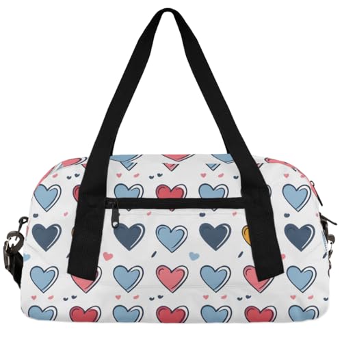 Little Love Doodle Kids Duffle Bag Boys Girls Small Sport Dance Gym Bag for Overnight Travel Weekender Carry On