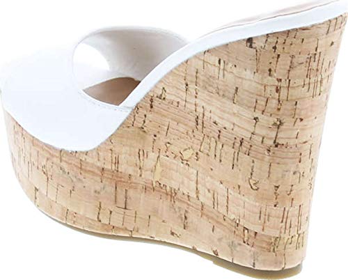 Image of BAMBOO Women's Clear Band Platform Wedge Slide