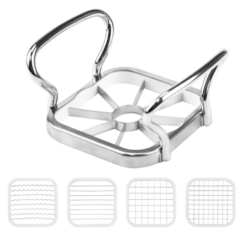 5 in 1 Acciaio Inossidabile Taglia Mele con Impugnatura per Fai-da-Te Patatine Fritte Inossidabile Taglia Frutta Affetta Patate a Bastoncino Taglia Mele in Acciaio Inossidabile