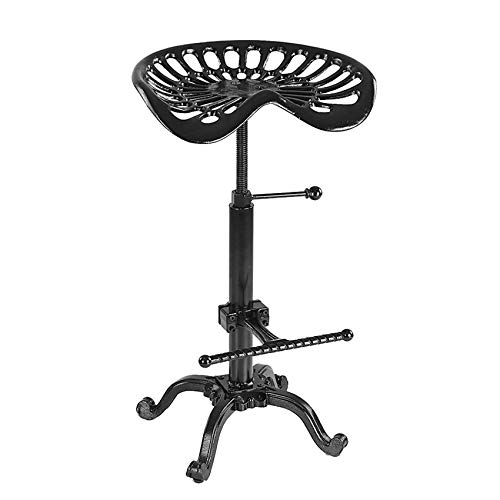 Tabouret de bar en fonte de style industriel avec siège de tracteur pivotant à hauteur réglable...