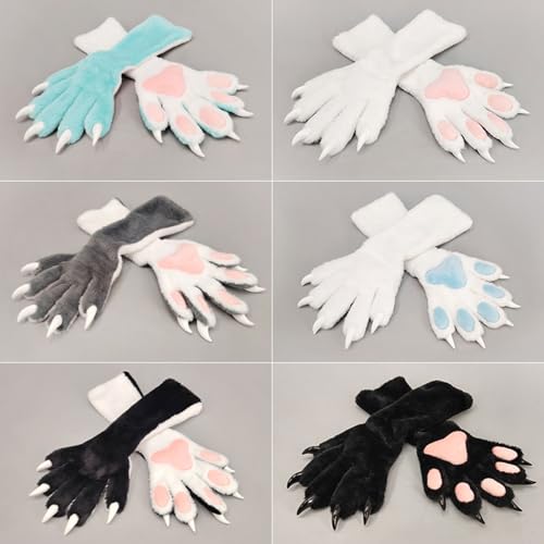 Guantes de anime peludos que evitan rozaduras en convenciones y fotos 6