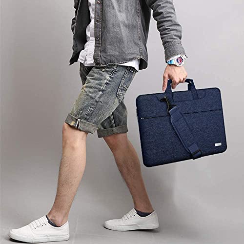 Image of Hseok Laptop Shoulder Bag 13 13.3 14 Inch Case Compatible with MacBook Pro /Neo 14 inch M5 /M4 /M3 /M2 /M1,Mac Air /pro /Neo 13 inch and Most 13 13.3 14 Notebooks,Spill-Resistant Briefcase,Dark Blue