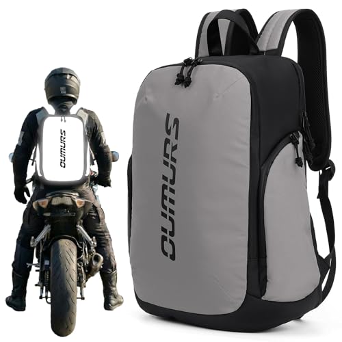 Oumurs Reflective Backpack 1800D Water-resistant Oxford Cloth Backpack Laptop Backpack for Motorcycle, Travel, Cycling, Work, Sport, Hiking, Gym, Black