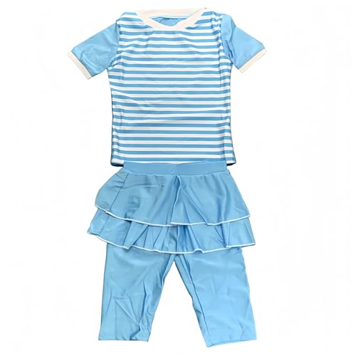 Image of SARBUTER Girls Swimsuit Two-Piece Short-Sleeve Ruffled Shorts Swimwear Beach Swimsuit Suit for 4-14 Years