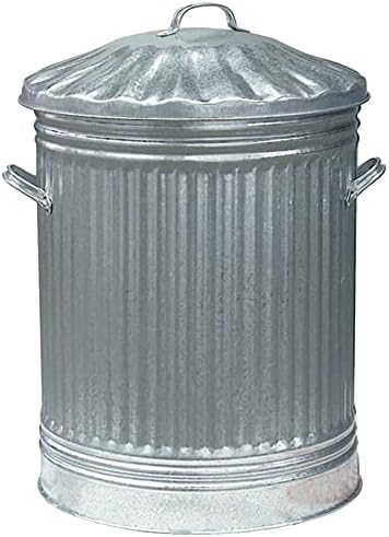 STORM TRADING GROUP 90L Extra Large Galvanised Steel Metal Dustbin Kitchen House Garden Storage Bin With Handles & Lid (1)