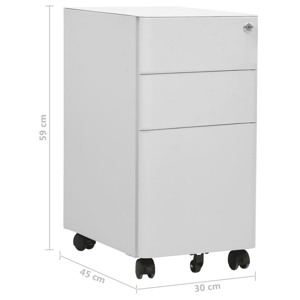 vidaXL Schedario Mobile Grigio Chiaro 30x45x59 cm in Acciaio