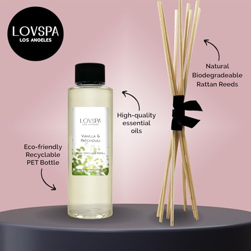 LOVSPA Vanilla & Patchouli Diffuser Oil - Luxury Essential Oils for Diffuser Refill & Air Freshener Room Spray - Long-Lasting & Natural Home Fragrance, Scented Oil for Diffusers, USA Made, 4oz - Image 3