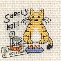 Mouseloft Mini Cross Stitch Kit - Surely Not, Biscuit The Cat Collection