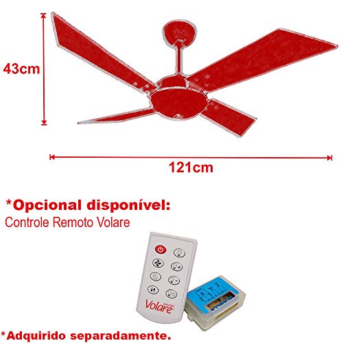 Ventilador De Teto Cobre 4 Pás Volare Tech Office Tabaco 220v Volare Volare 220v Cobre