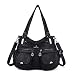 Angelkiss Women's Handbag Large Double Zipper Multi Pocket Washed Shoulder bag Designer Handbags for Women …