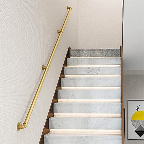 Rampe d'escalier murale en métal de 2,8 m avec finition fer forgé premium