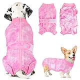SlowTon Dog Surgery Recovery Suit - Zipper On Dog Onesies After Surgery for Female Male Dogs, Abdominal Wounds Bandages Cone/E-Collar Alternative Surgical Body Suit Anti-Licking (Pink-Tie Dye,S)