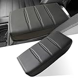 ANMOSVO for Honda CRV 2026 2025 2024 2023 Center Console Cover - Vegan Leather Armrest Protector for Honda CR-V LX EX Sport Hybrid EX-L Sport Touring Hybrid Accessories 2023 2024 2025（Black Stitches）