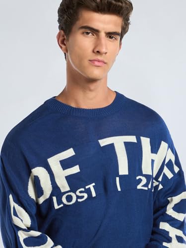 Image of Bewakoof Acrylic Men's Round Neck Sweater
