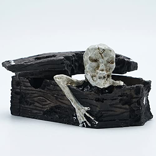 Kocris Casa Skull Aquarium Fish Reptile Tank Decoration Resin Cave House Skeleton Small Pet Decorative Landscape Terrarium Ornament Halloween Décor fot Snake Lizard Spider Tanks - Image 4