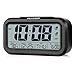 Peakeep Battery Digital Dual Alarm Clock with DST, Dimmer Nightlight, Multifunctional Clock with Calendar, Date, Day of Week, Temperature, 2 Alarms with Snooze (Black)