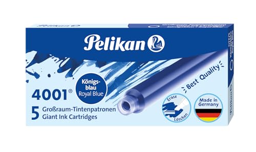 Pelikan – Packung mit 5 Patronen, Königsblau, radierbar, lang, 10 Stück