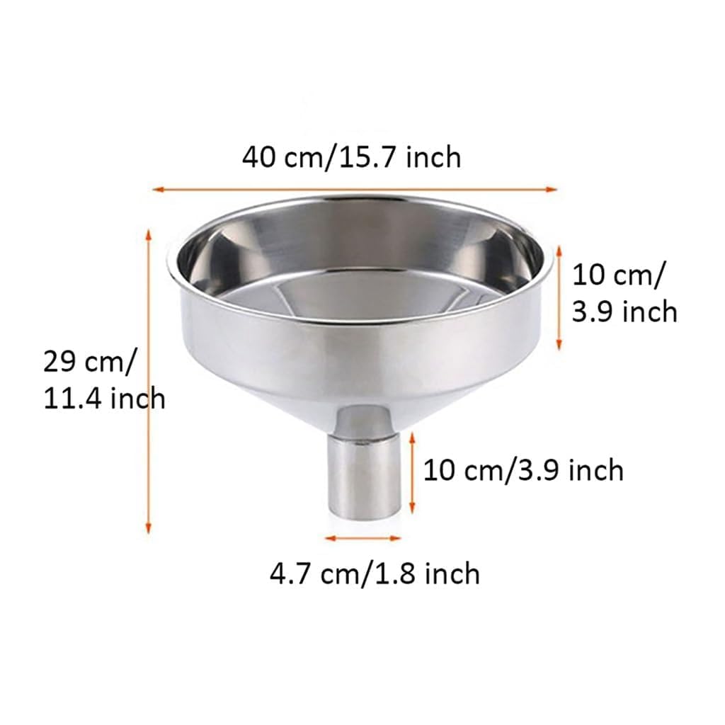 Imbuto in acciaio inox – Imbuto da cucina per uso alimentare per trasferire liquidi, spezie, ingredienti secchi e polvere