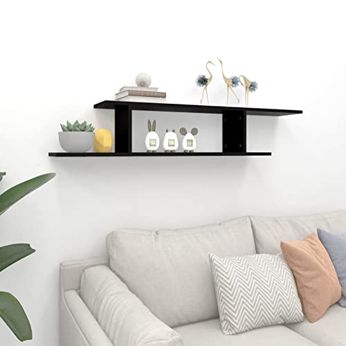 Étagère murale gain de place blanche 125 cm pour mur encombré