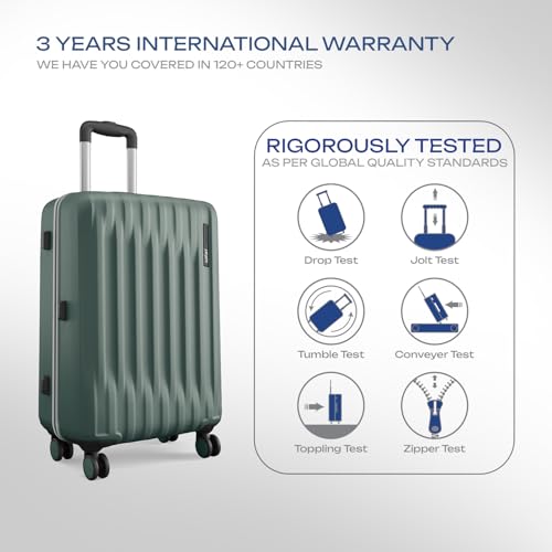 Image of Safari Ray Neo 8 Wheels Set of 3 Trolley Bags, Hard Case Polycarbonate 360 Degree Wheeling Carry on & Check-in Luggage for Men & Women, Suitcase for Travel, Trolley Bags for Travel, Sage Green