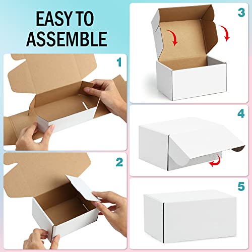 Poever Shipping Boxes 9X6X2 Inches White Small Mailing Boxes 25 Pack Cardboard Corrugated Box Mailers #TOP1