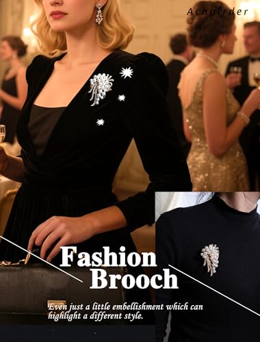 9 Pack Gold Crystal Rhinestone Flower Brooch Pin Set for DIY Wedding Party Bouquets Embellishment Crafts Decor3